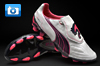 Puma v1.11 Leather Football Boots - White/Navy/Pink