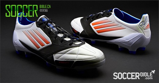 adidas F50 adizero miCoach 皮质战靴- 白/红/黑