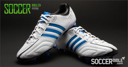 adidas adipure 11Pro 足球战靴- 白/蓝/黑