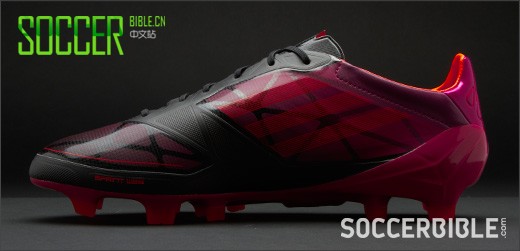 Adidas f50 adizero miCoach 魔图版本足球鞋- 黑/朱红/粉配色
