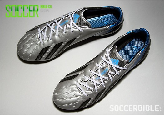 adidas adizero F50 Leather Football Boots - Silver/Black/Blue - Football Boots