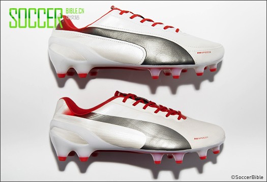 Puma evoSPEED 1.2 White/Silver/Red Football Boots - Football Boots