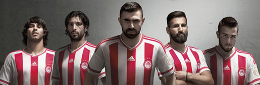 Olympiacos 15/16 adidas home kit : Football Apparel : Soccer Bible