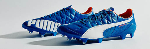 PUMA <font color=red>evo</font>SPEED SL Leather "Electric Blue" : Football Boots : Soccer Bible