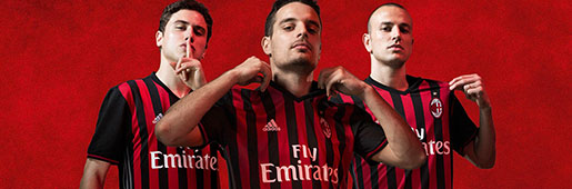 AC Milan 16/17 Home by adidas : Football Apparel : Soccer Bible