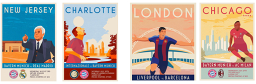 International Champions Cup Match Posters by Chris Moran : Art and Illustration : Soccer Bible