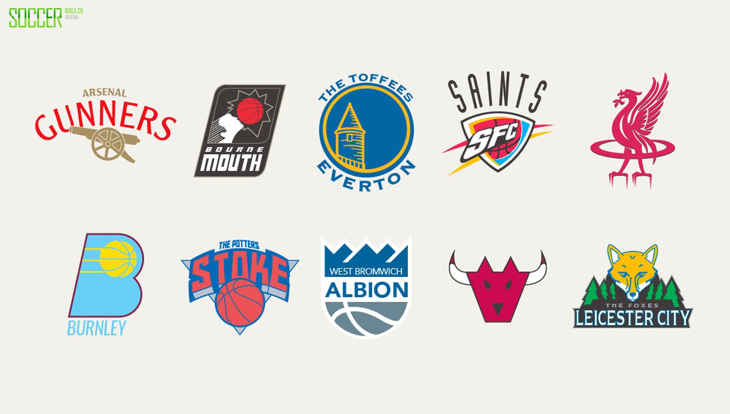 Premier League Badges Blended with NBA teams by Liam Heath : Art and Illustration : Soccer Bible