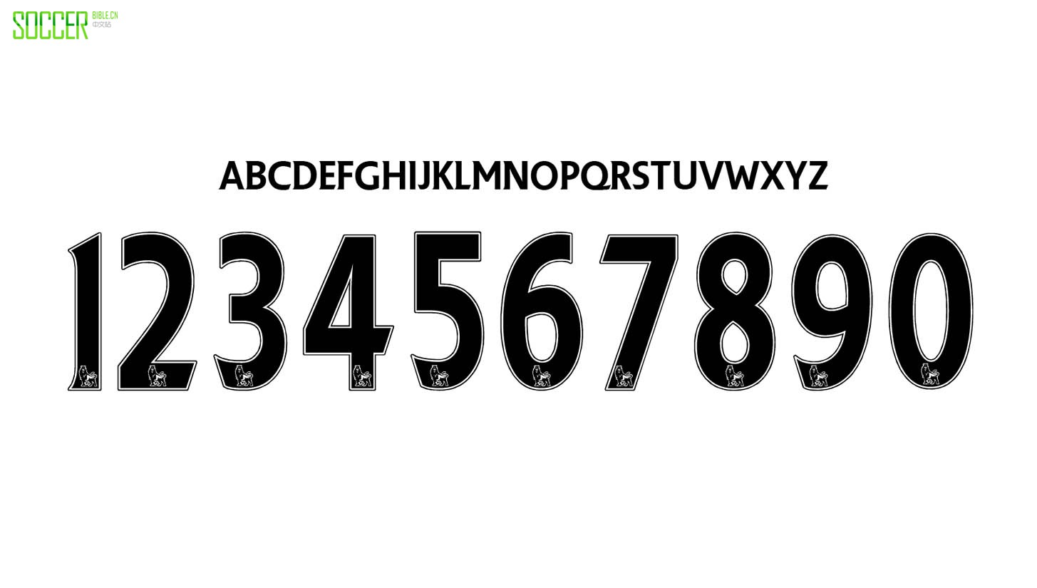 英超俱乐部各俱乐部球衣将换装全新字体