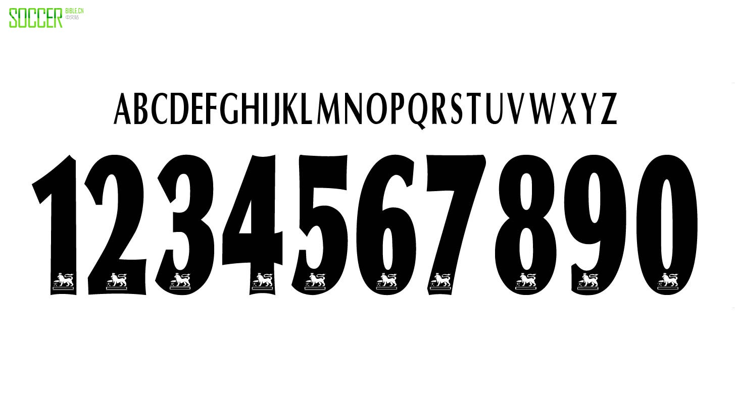 英超俱乐部各俱乐部球衣将换装全新字体