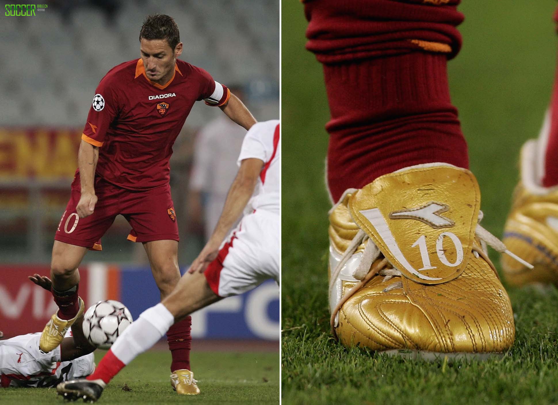 狼王托蒂25年意甲生涯足球鞋演变史